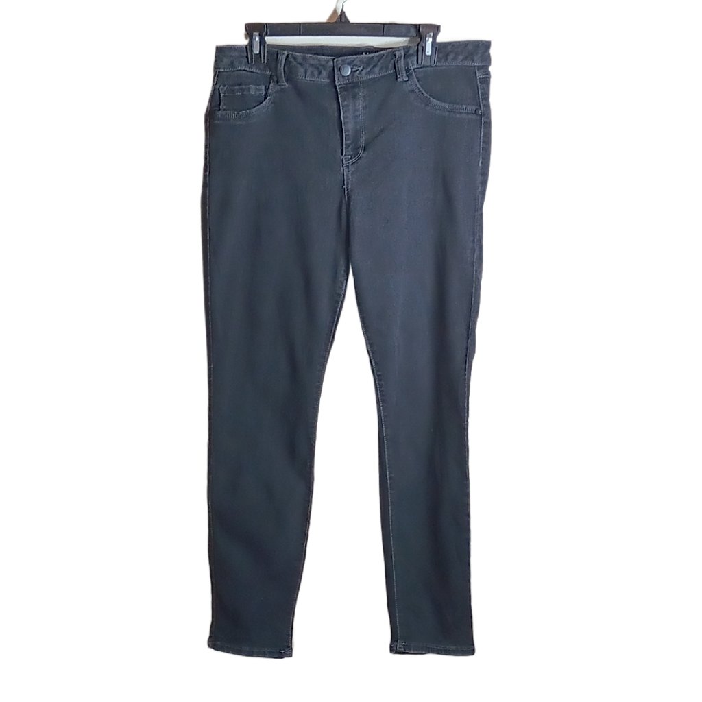 D. Jeans Skinny Jeans Womens 14 Black Mid Rise Stretch Denim